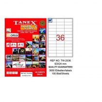 Αυτοκόλλητες Ετικέτες Tanex Inkjet, Copy, Laser 63x24mm 100 φύλλα 