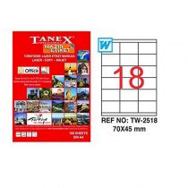 Αυτοκόλλητες Ετικέτες Tanex Inkjet, Copy, Laser 70x45mm 100 φύλλα