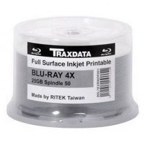 BD-R Blu-Ray Disc TraxData 25GB FullFace Printable Cakebox 50 τεμάχια