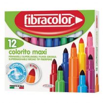 Fibracolor μαρκαδόροι ζωγραφικής Colorito maxi 12 χρώματα