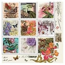 Χαρτοπετσέτες 20 τεμάχια "γραμματόσημα" 33x33εκ (SL_OG_034401 )