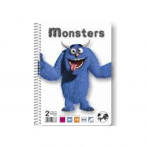Τετράδιο σπιράλ Globus Monsters MO20 A4 2 Θέματα Μπλε 50 φύλλα