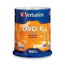 DVD-R Verbatim 4,7GB/120MIN 1-16x Cakebox 100 τεμάχια 43539