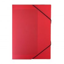 Κουτί με Λάστιχο P.P. 3x35x25cm Διαφανές Κόκκινο