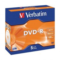 DVD-R Verbatim 4,7GB/120MIN 16x JC 5 τεμάχια 43519