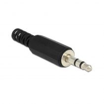 Delock Βύσμα 3.5mm Stereo, 3 pin, Bend Protection, Plastic, Black