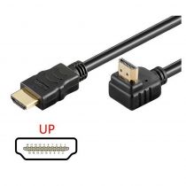PowerTech Καλώδιο HDMI (Μ) 19pin 1,4V, 90° up, 1.5m, Black