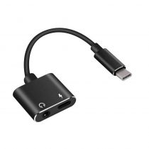 Converter USB Type-C σε 3.5mm & θηλυκό USB Type-C, Μαύρο