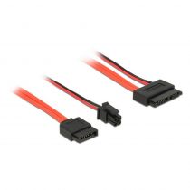 Delock Cable SATA 6Gb/s 7pin + 4pin σε SATA 13pin, γωνιακό 30 cm