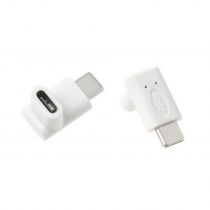 Adapter USB Type-C male σε USB Type-C female 90°, λευκό
