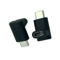 Adapter USB Type-C male σε USB Type-C female 90°, Μαύρο