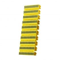 Clip αρίθμησης καλωδίου γράμμα B, Yellow, 10 τεμάχια