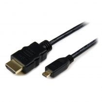 PowerTech HDMI 19pin σε HDMI Micro (D) - 1.4V / 2F + with ethernet - 3M