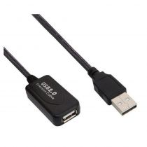 PowerTech καλώδιο USB 2.0 σε USB female με ενισχυτή, 5m, Black