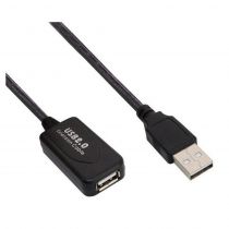 PowerTech καλώδιο USB 2.0 σε USB female με ενισχυτή, 10m, Black