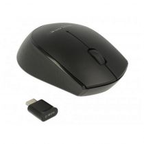 Delock Wireless mini Mouse, Οπτικό, USB Type-C receiver, 3-button, Μαύρο