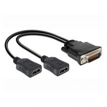 Delock Adapter από DMS-59 male σε 2x HDMI 19 pin female, 20cm, Μαύρο