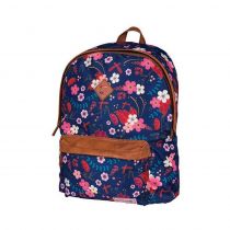 Marshmallow τσάντα πλάτης μπλε λουλούδια με 2 θήκες 41x32x14εκ.