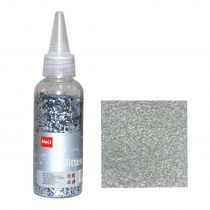 Glitter σκόνη 1/64'' σε μπουκάλι ασημί 40γρ.