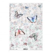 Ριζόχαρτο "Butterflies-flowers" 21x29εκ (ITD-R1406)