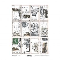 Ριζόχαρτο "stamps" 21x29εκ.   (ITD-R543)
