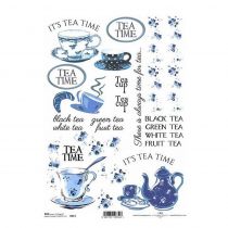 Ριζόχαρτο "tea blue" 21x29εκ.   (ITD-R413)