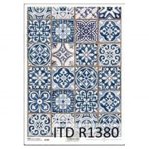 Ριζόχαρτο "Vintage-blue tiles" 21x29εκ (ITD-R1380)