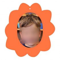 Σχολικό ενθύμιο με κοπτικό "Λουλούδι" πορτοκαλί 23x25εκ