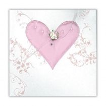Κάρτα-προσκλητήριο με φάκελο "Καρδιά ροζ" 13x18εκ.