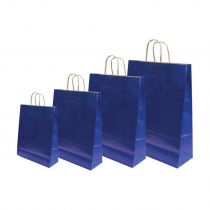 Χάρτινη Τσάντα Υ35x26x12cm Σκ.Μπλε Με Στρ. Χερούλι