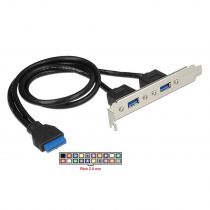 Delock Cable USB 3.0 2x Type-A female σε 19pin header female