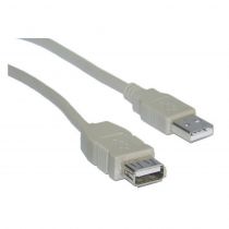PowerTech Καλώδιο USB 2.0 σε USB female CAB-U076, 1.5m, Γκρι
