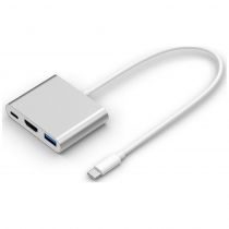 Μετατροπέας USB 3.0 Type-C σε USB 3.0, Type C & HDMI, Ασημί