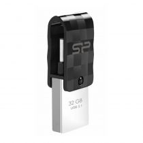 Silicon Power Dual USB Flash Drive C31, USB 3.1 & Type-C, 32GB, Μαύρο