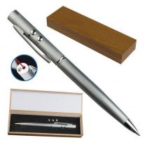 Στυλό Μεταλλικό laser - LED σε ξύλινη Θήκη