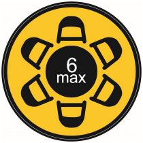 Αυτοκόλλητο με σήμανση στρόγγυλο κίτρινο εστίασης 6 ατόμων max Φ21cm