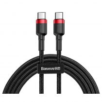 Baseus καλώδιο USB Type-C CATKLF-G91, 3A 60W, PD2.0, 1m, μαύρο-κόκκινο