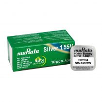 Murata μπαταρία Silver Oxide για ρολόγια SR41, 1.55V, No 392/384, 10 τεμάχια