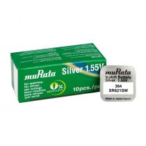 Murata μπαταρία Silver Oxide για ρολόγια SR621SW, 1.55V, No 364, 10 τεμάχια