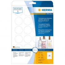 Αυτοκόλλητες Ετικέτες Διαφανείς Herma Copy, Laser Φ40mm 25 φύλλα 8023