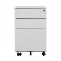 Nextdeco συρταριέρα λευκή μεταλλική με 3 συρτάρια - κλειδαριά Υ60x39x50cm
