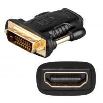 Adapter 19 Pin Hdmi To Dvi-D (24+1) Gold Plated Contacts Black 8126789