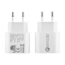 Lime Type C 3.0 Pd Fast Travel Charger Qc 3.0 Ltc14 21w 5v 4.0a /9v 2.4a White