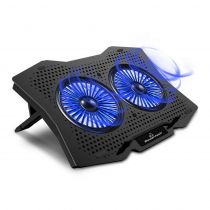 PowerTech Βάση & ψύξη laptop PT-929, έως 18", 2x 110mm fan, LED, μαύρο