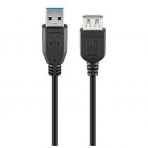Goobay καλώδιο USB 3.0 σε USB (F) 95726, copper, 5m, μαύρο