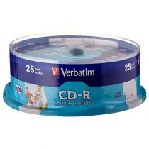 CD-R Verbatim 700MB/80MIN 52x Printable Cakebox 25 τεμάχια 43439