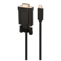 PowerTech καλώδιο USB Type-C σε VGA CAB-UC049, Full HD, 2m, μαύρο