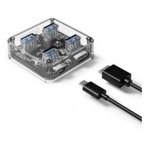 Orico USB 3.0 Hub MH4U-U3, 4x USB3.0, 5Gbps, διάφανο
