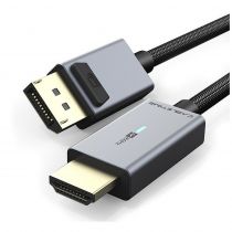 Cabletime καλώδιο DisplayPort σε HDMI AV585, με LED, 4K, 1.8m, μαύρο