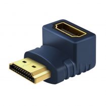 Cabletime αντάπτορας HDMI M-F AV599, 90Degree(B/B), 4K, μπλε